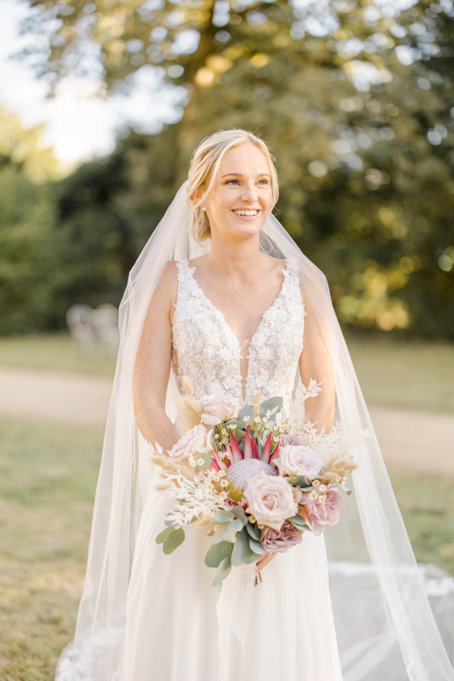 robe dentelle voile mariage marron